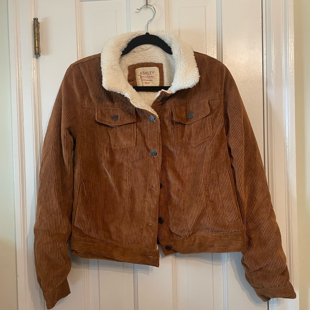 Brown Corduroy Sherpa-lined Jacket